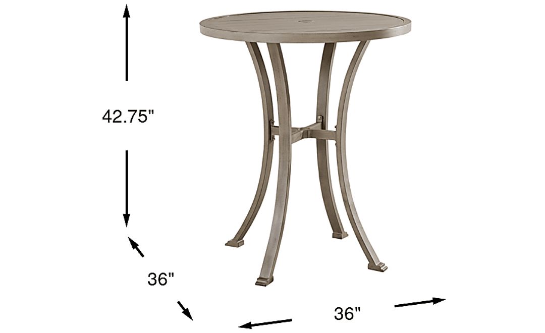 Montecello Gray 36 in. Round Outdoor Bar Table