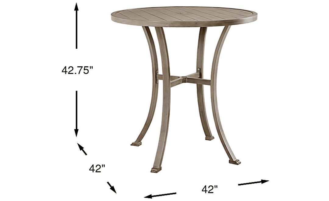 Montecello Gray 42 in. Round Outdoor Bar Table
