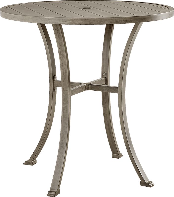 Montecello Gray 42 in. Round Outdoor Bar Table