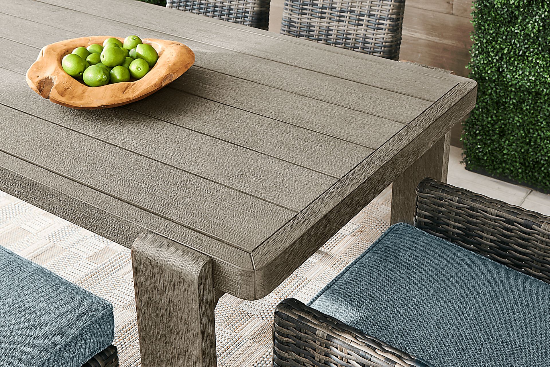 Montecello Gray 6 Pc Outdoor Dining Set with Twine Cushions - Image 3