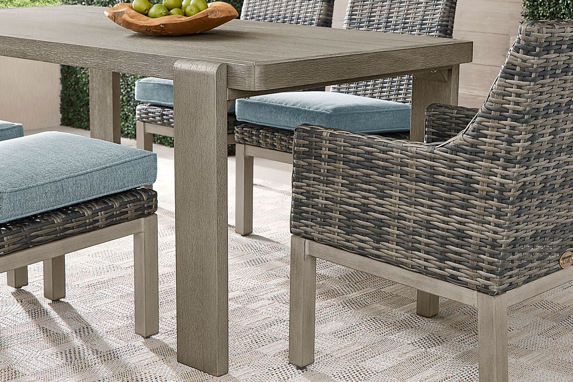 Montecello Gray 6 Pc Outdoor Dining Set with Twine Cushions - Image 4