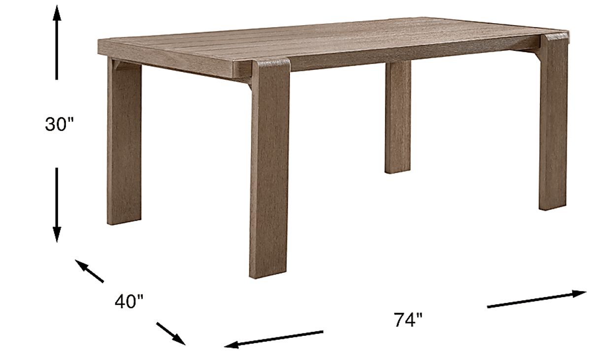 Cindy Crawford Montecello Gray Eucalyptus Outdoor 74 in. Dining Table ...