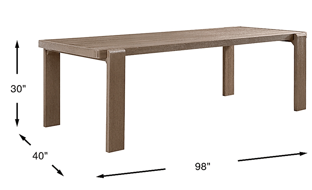 Montecello Gray Outdoor 40 x 98 Dining Table