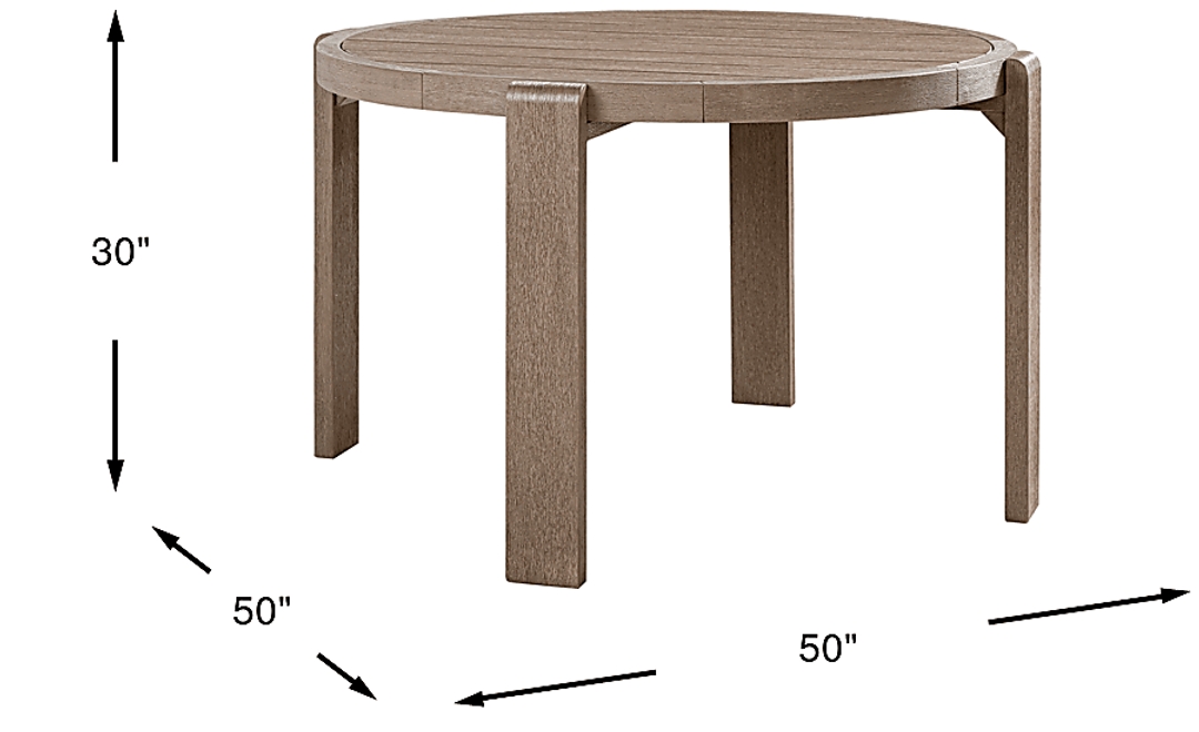 Montecello Gray Outdoor 50 in. Round Dining Table
