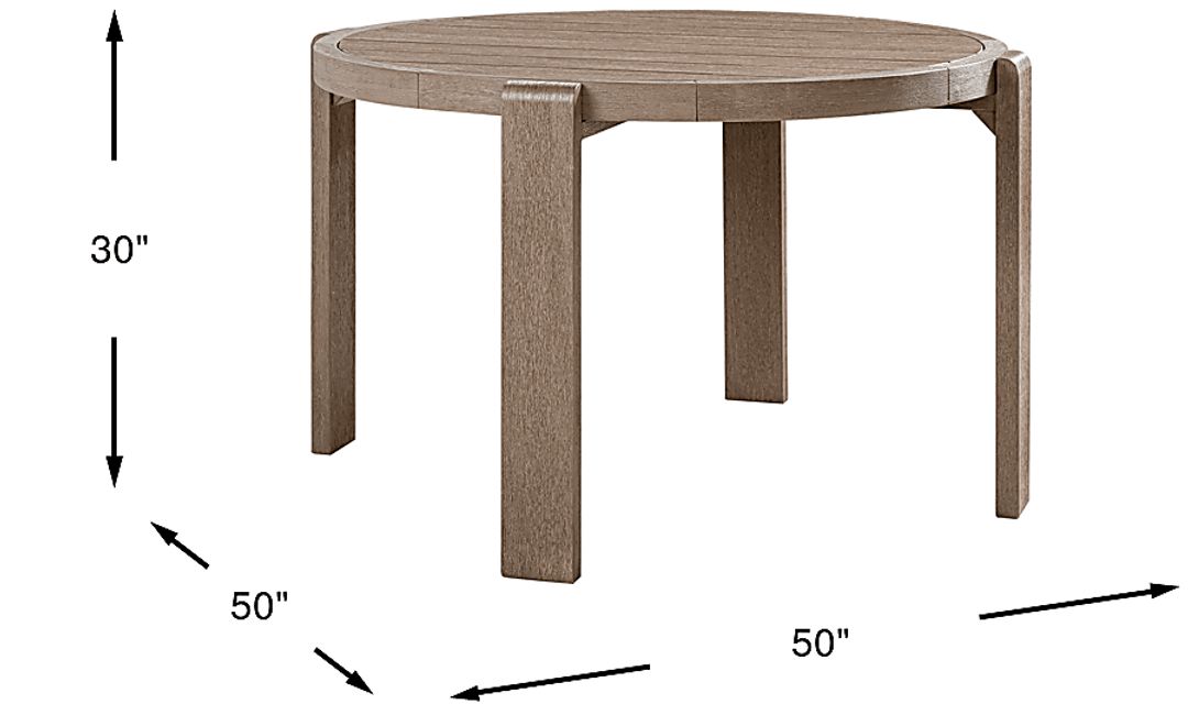 Montecello Gray Outdoor 50 in. Round Dining Table