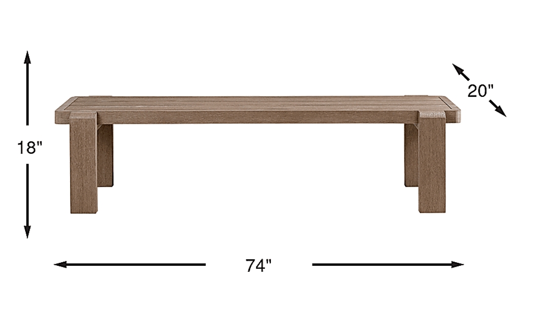 Montecello Gray Outdoor 74 in. Bench