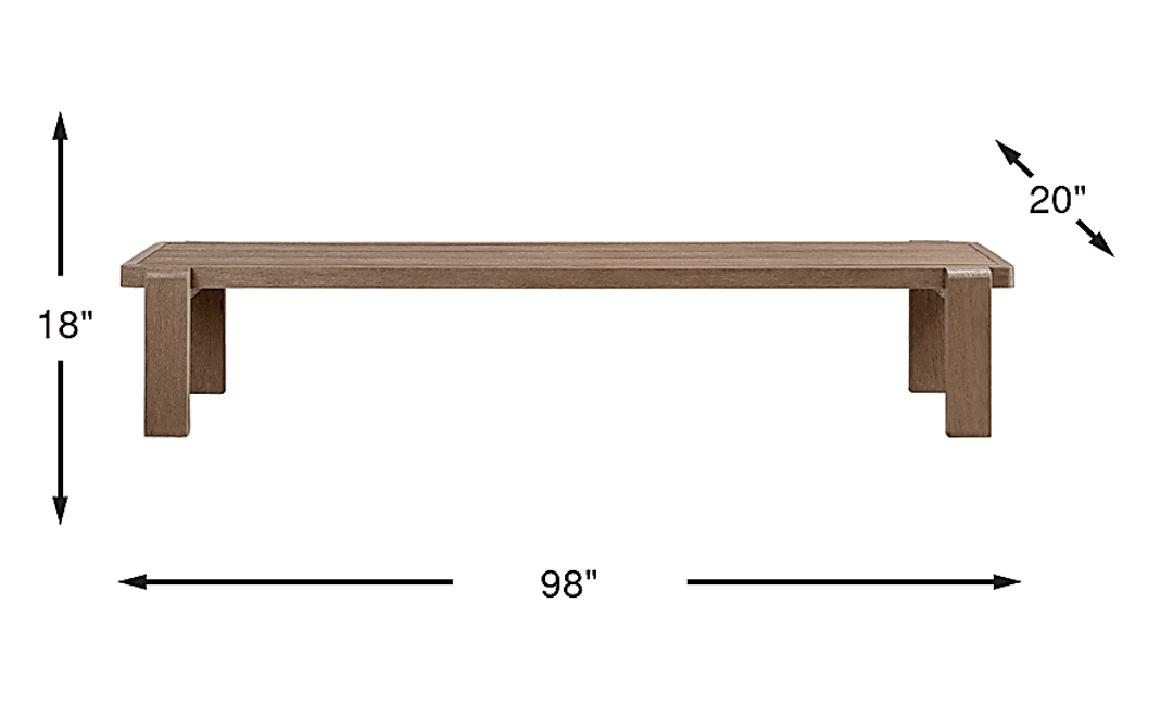 Montecello Gray Outdoor 98 in. Bench
