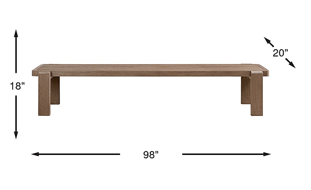 Montecello Gray Outdoor 98 in. Bench