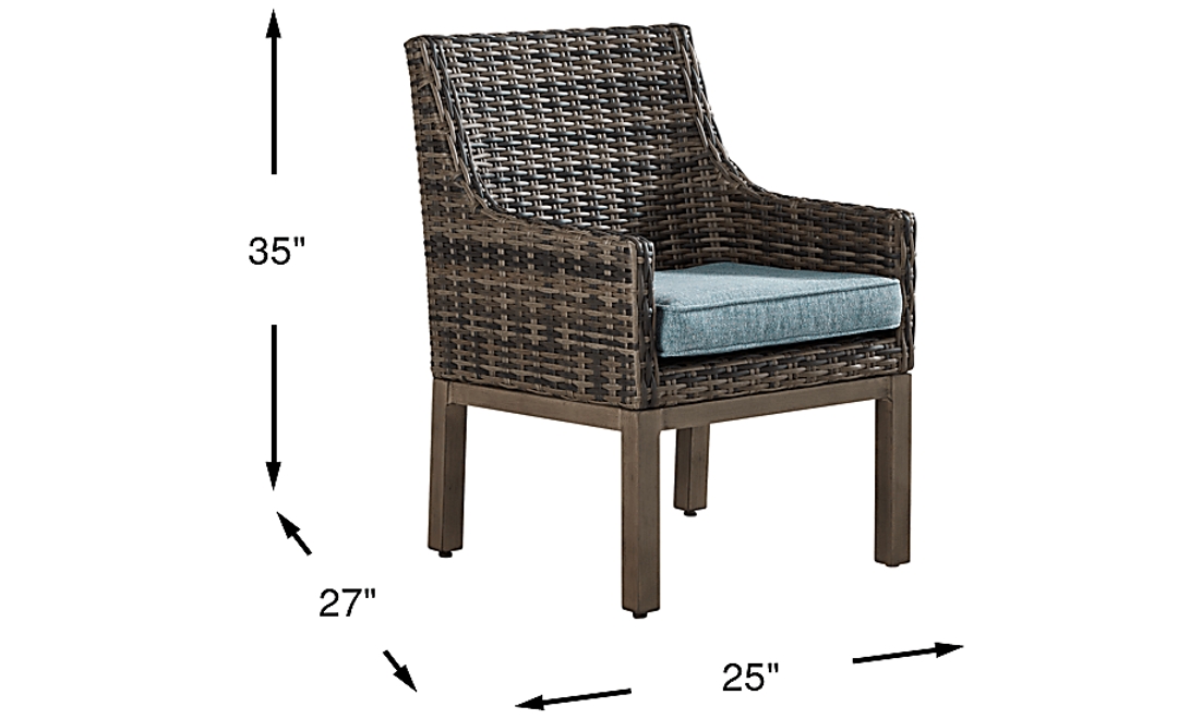 Montecello Gray Outdoor Arm Chair with Azure Cushion