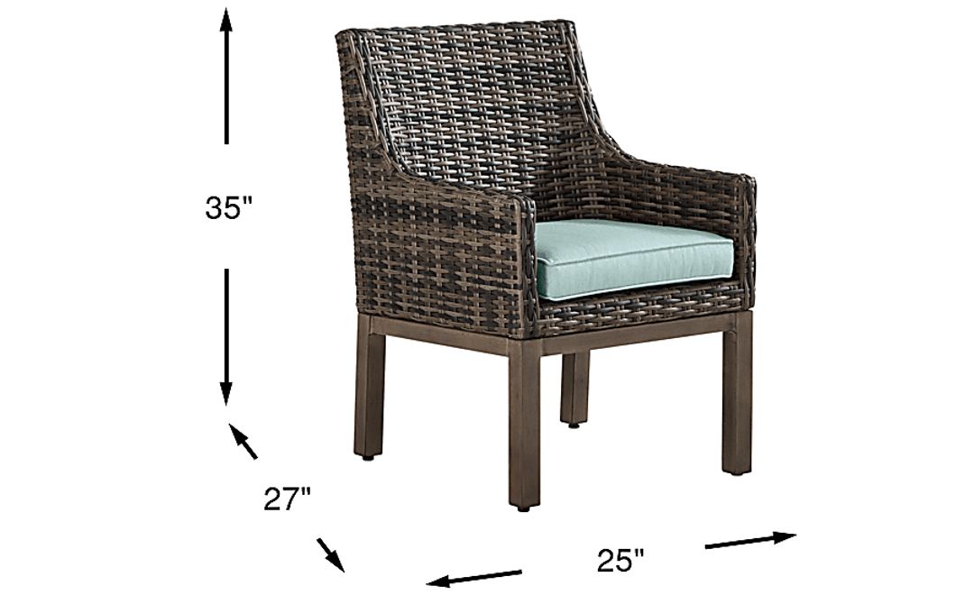 Montecello Gray Outdoor Arm Chair with Mist Cushion