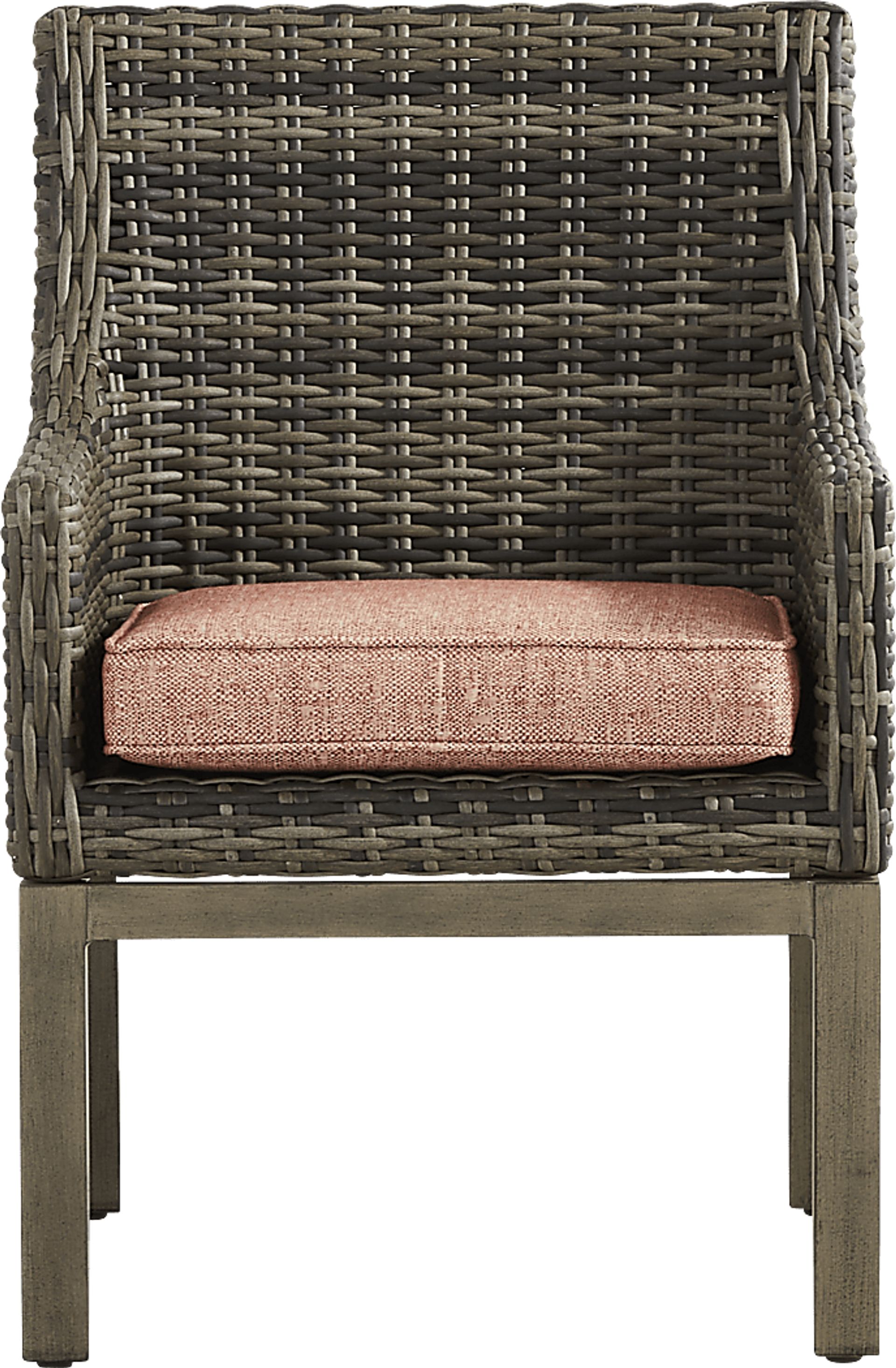 Montecello Gray Outdoor Arm Chair with Terracotta Cushion - Image 2