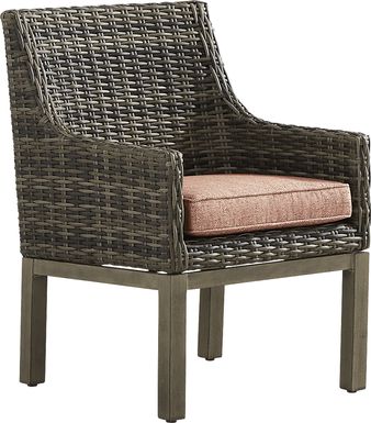 Montecello Gray Outdoor Arm Chair with Terracotta Cushion