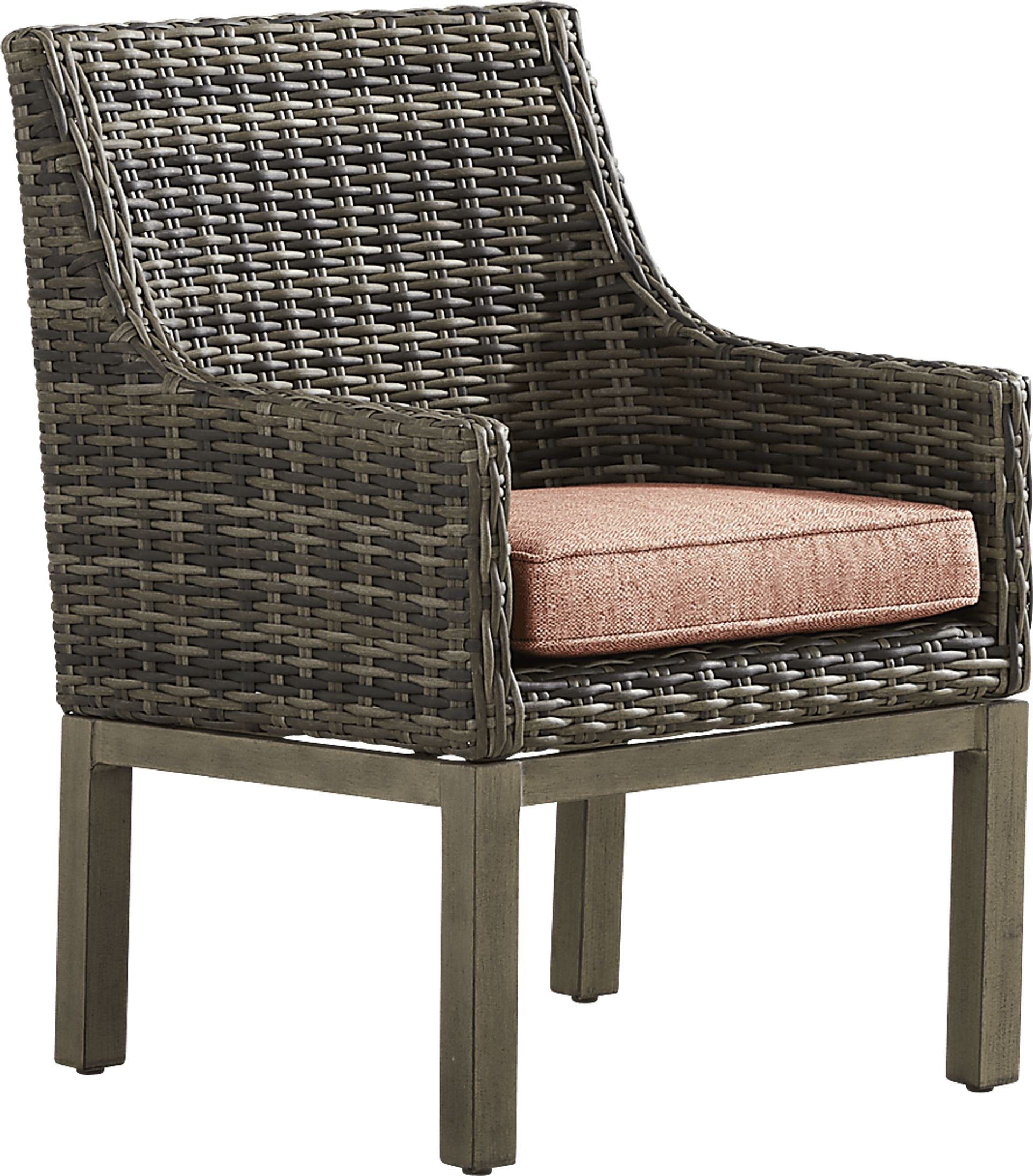 Montecello Gray Outdoor Arm Chair with Terracotta Cushion - Image 1