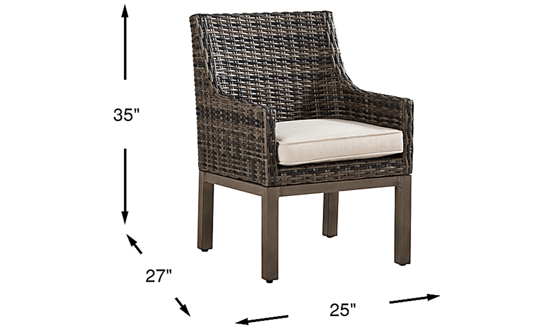 Montecello Gray Outdoor Arm Chair with Twine Cushion