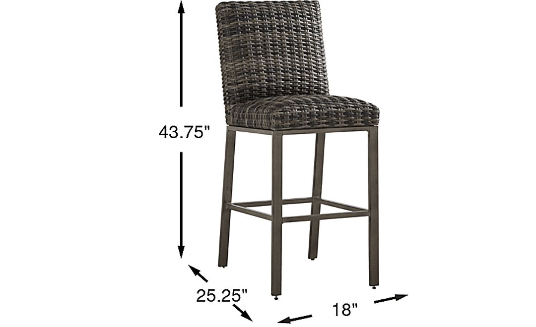 Montecello Gray Outdoor Barstool