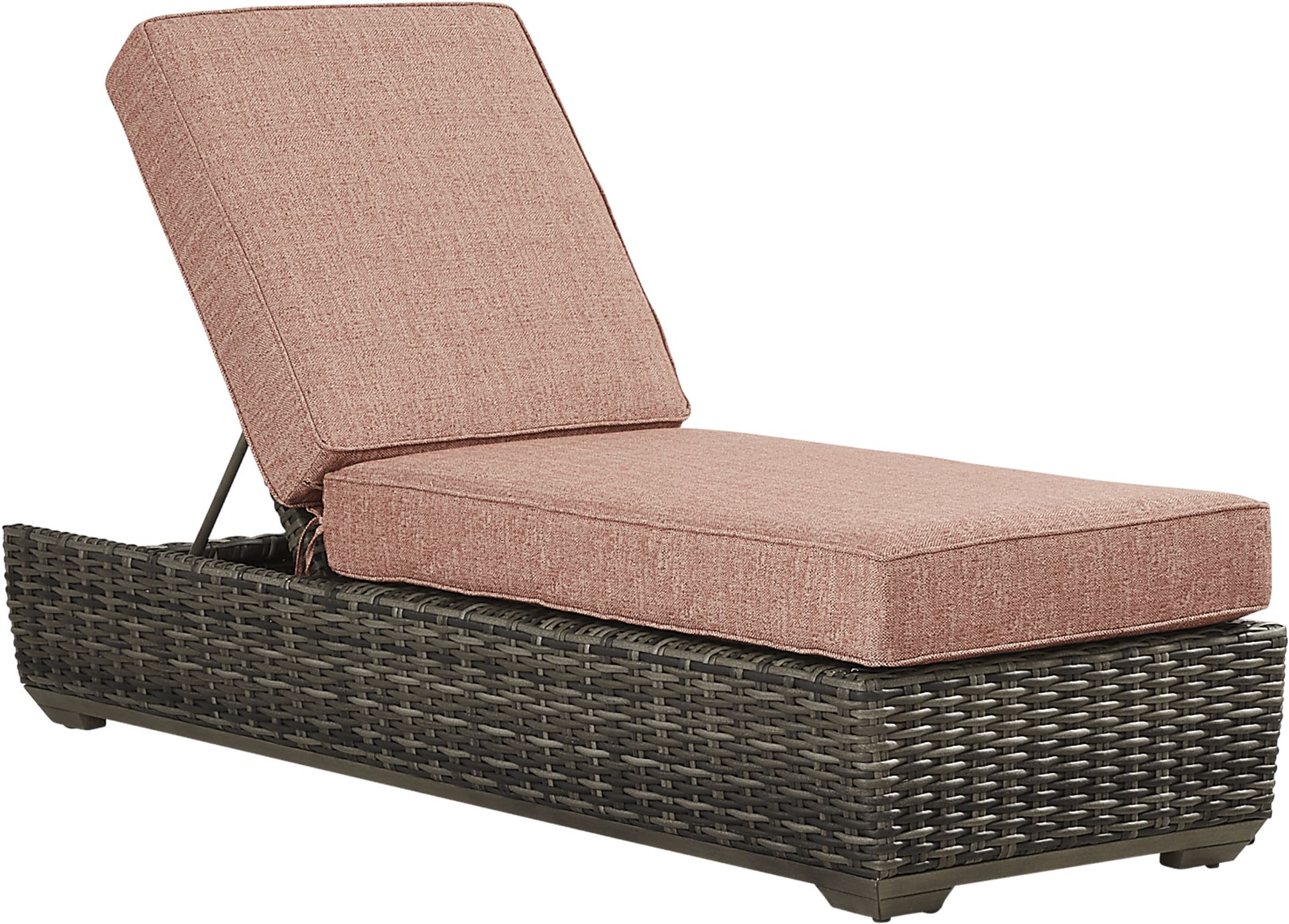 Montecello Gray Outdoor Chaise with Terracotta Cushions - Image 1