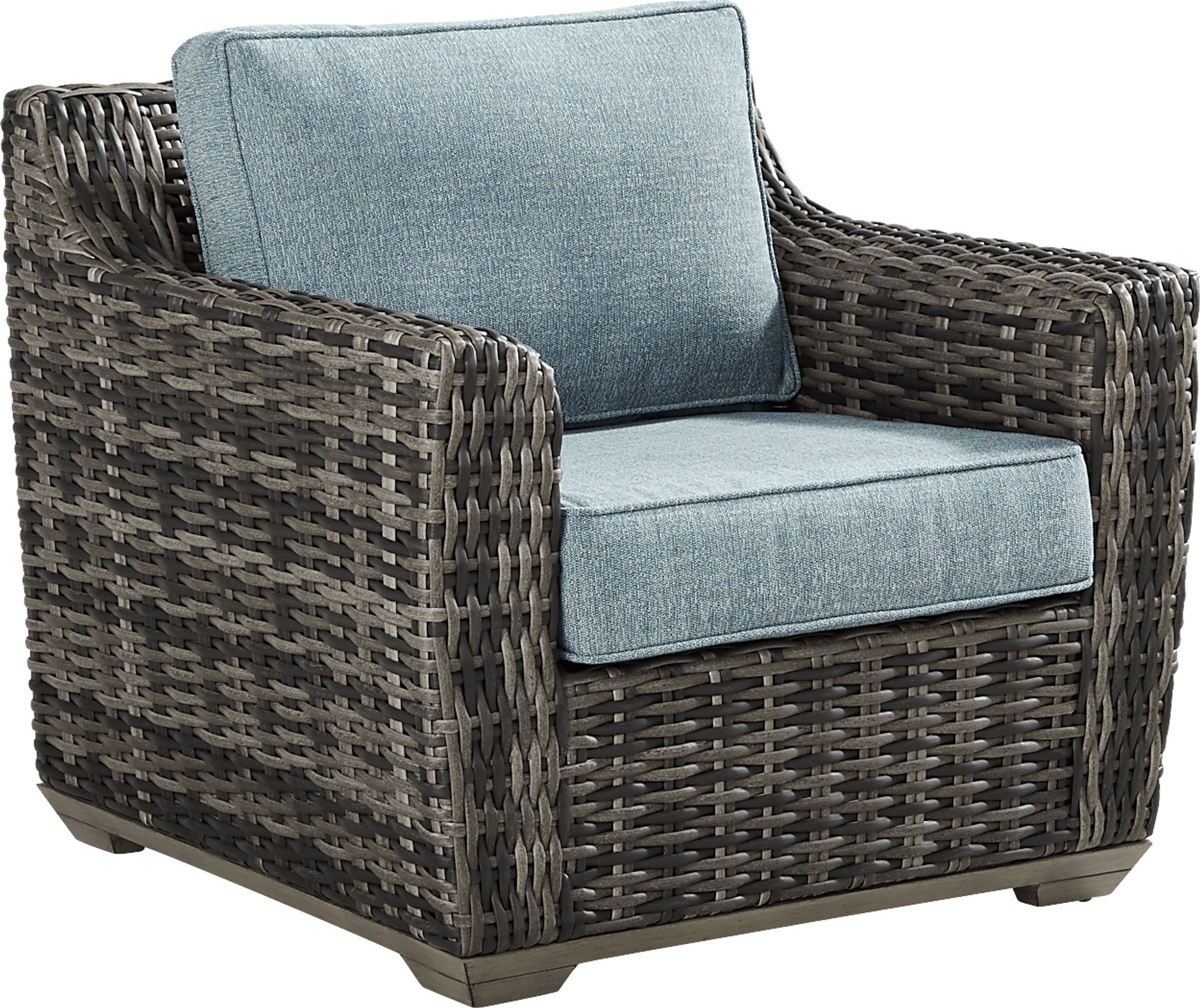 Montecello Gray 5 Pc Outdoor Chat Set with Azure Cushions - Image 2