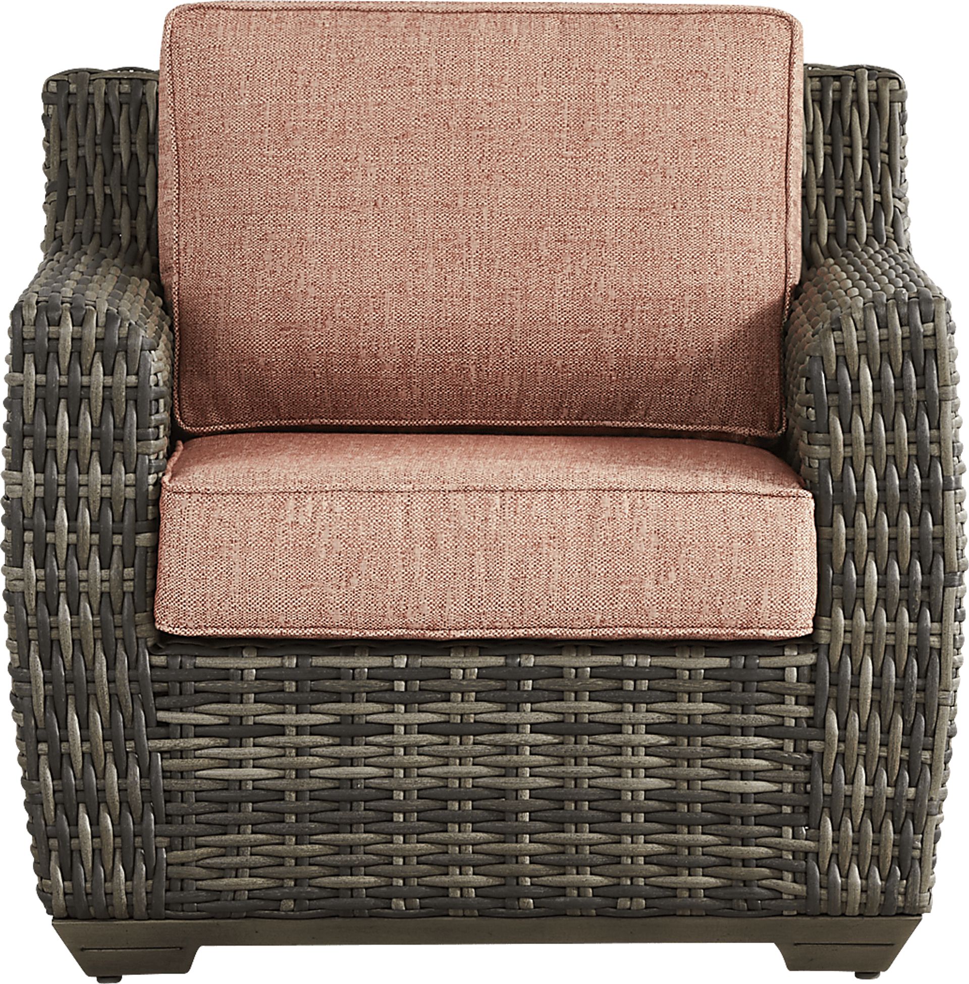 Montecello Gray Outdoor Club Chair with Terracotta Cushions - Image 2