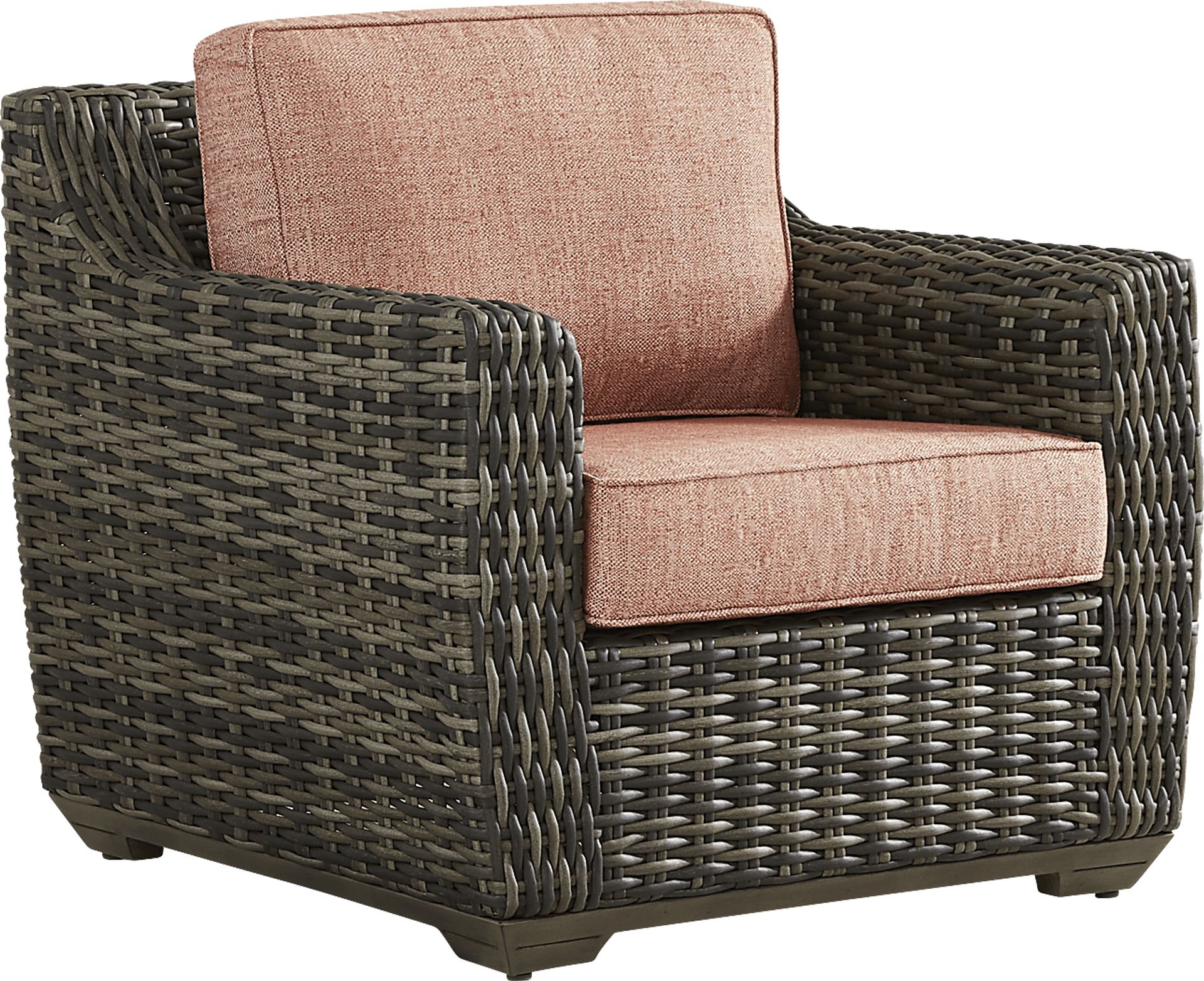Montecello Gray Outdoor Club Chair with Terracotta Cushions - Image 1