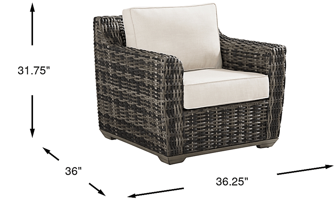 Montecello Gray Outdoor Club Chair with Twine Cushions