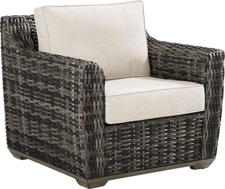 Montecello Gray Outdoor Club Chair with Twine Cushions