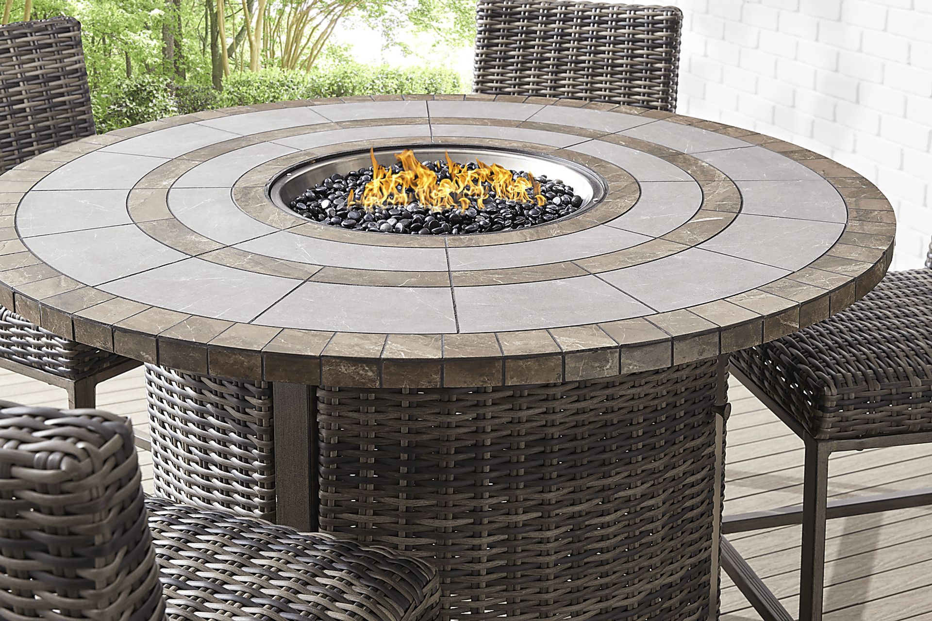 Cindy Crawford Montecello Gray Synthetic Fabric Outdoor Bar Table