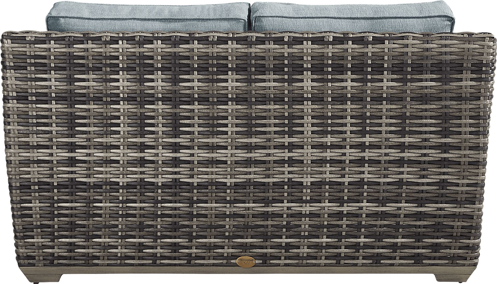 Montecello Gray 4 Pc Outdoor Loveseat Seating Set with Azure Cushions - Image 4