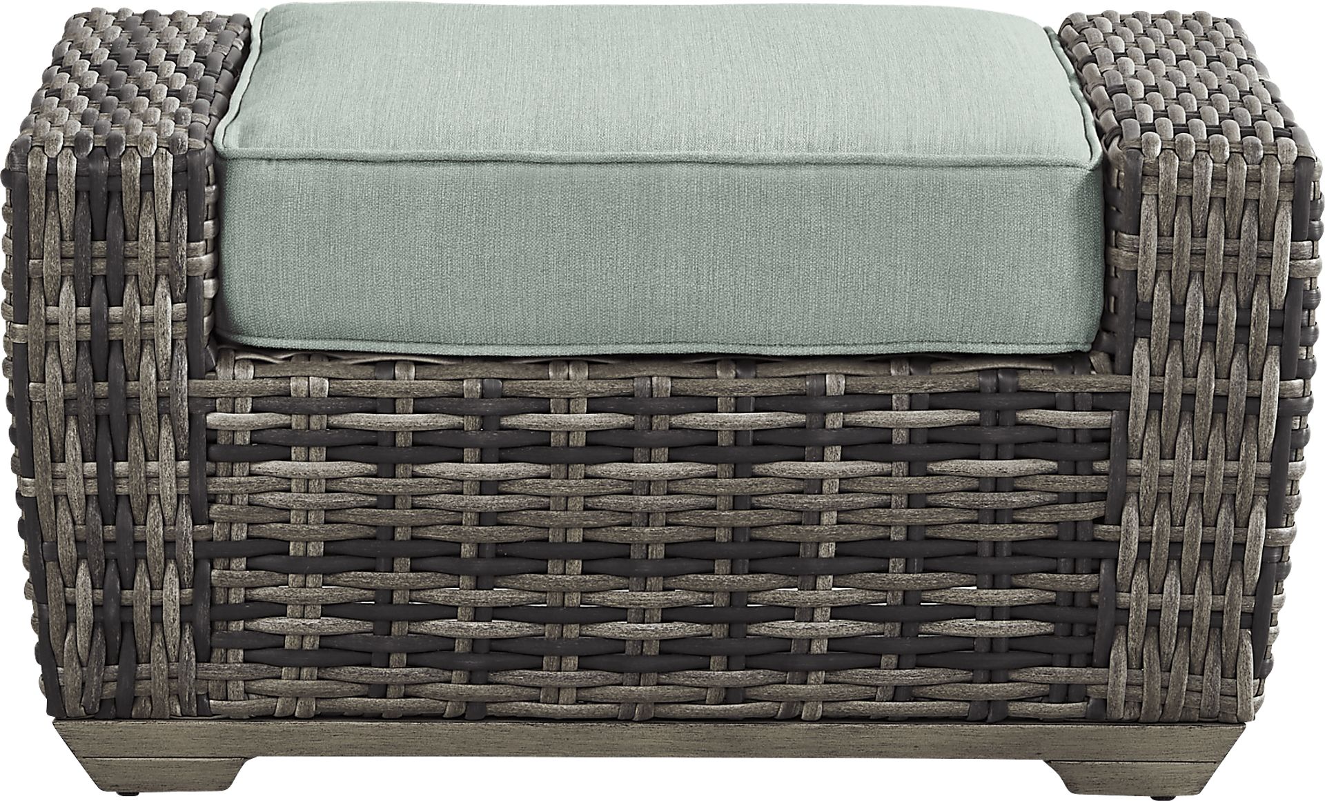 Montecello Gray Outdoor Ottoman with Mist Cushions - Image 2