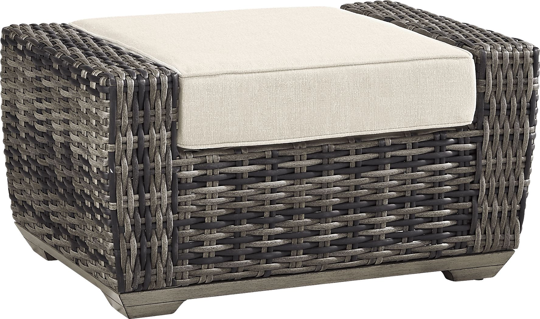 Montecello Gray Outdoor Ottoman with Twine Cushion