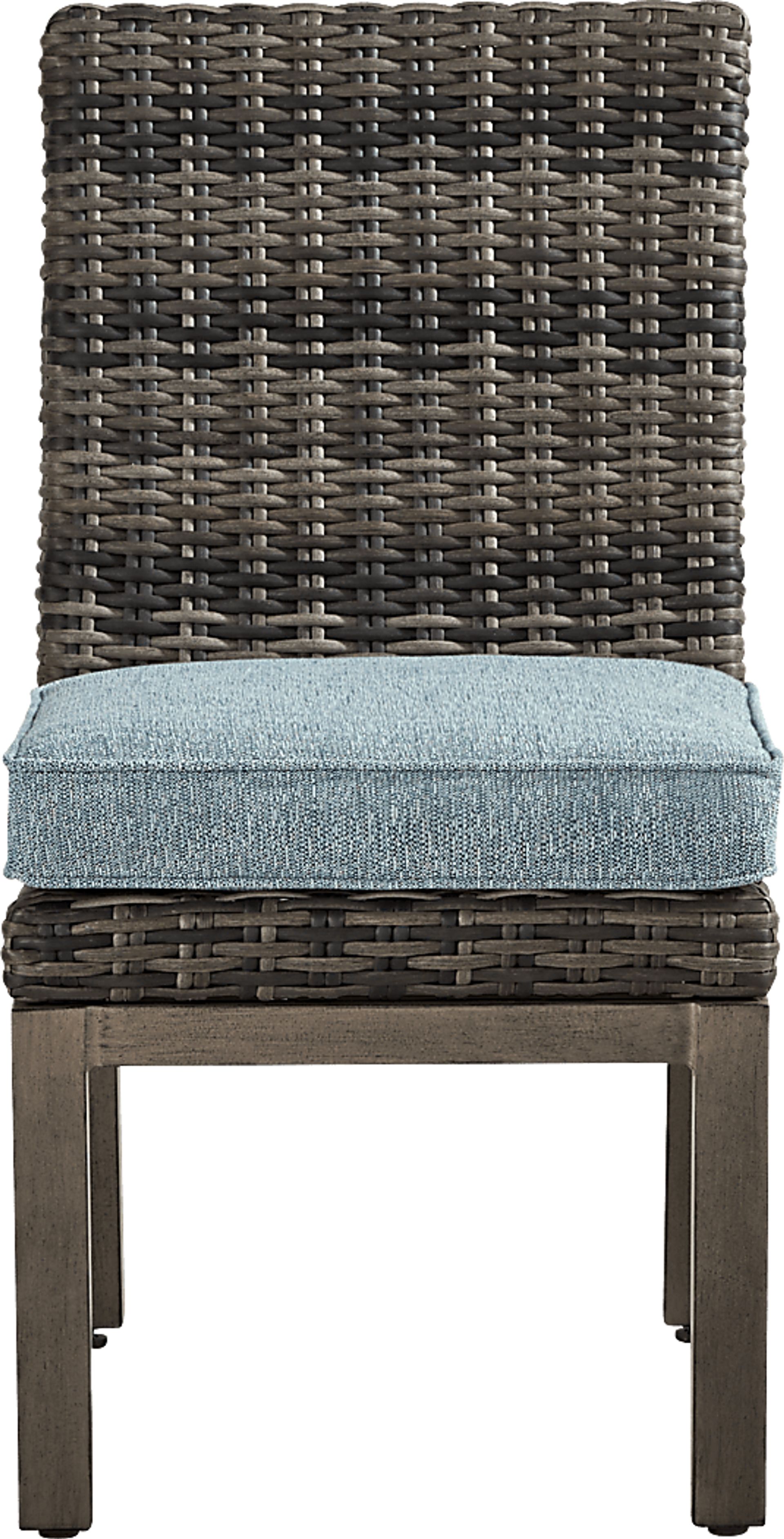 Montecello Gray 7 Pc Outdoor Dining Set with Azure Cushions - Image 5