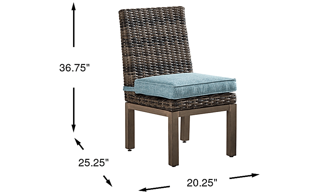 Montecello Gray Outdoor Side Chair with Azure Cushion