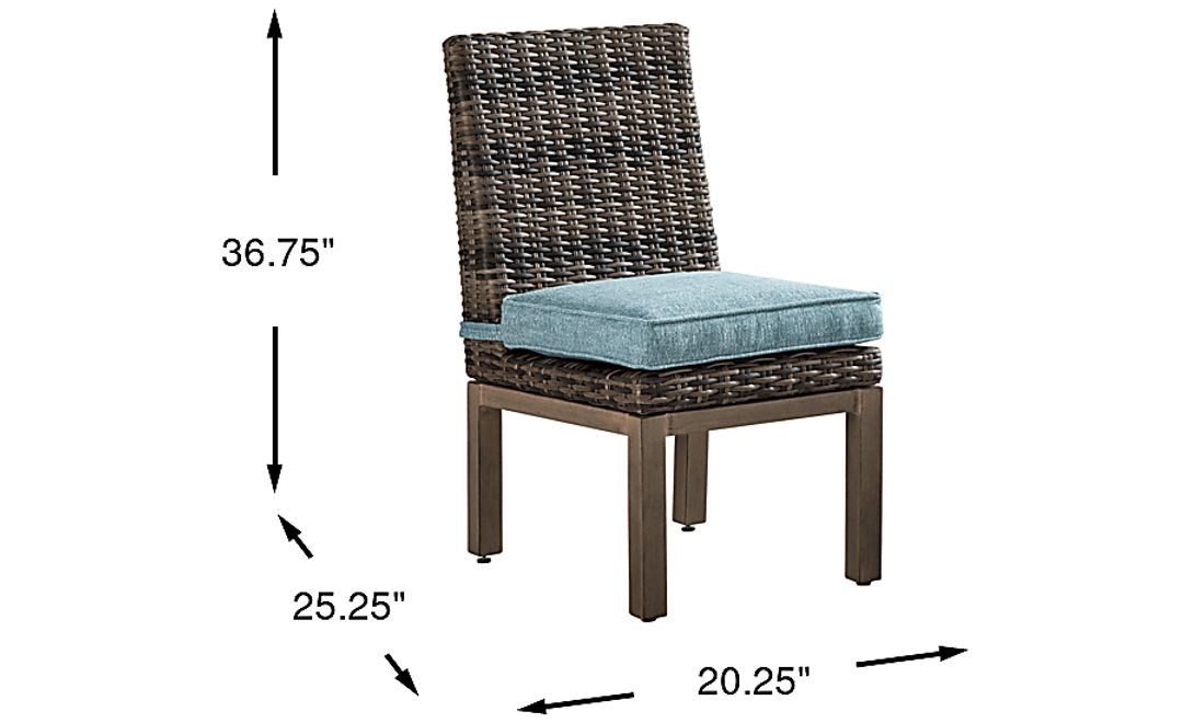 Montecello Gray Outdoor Side Chair with Azure Cushion