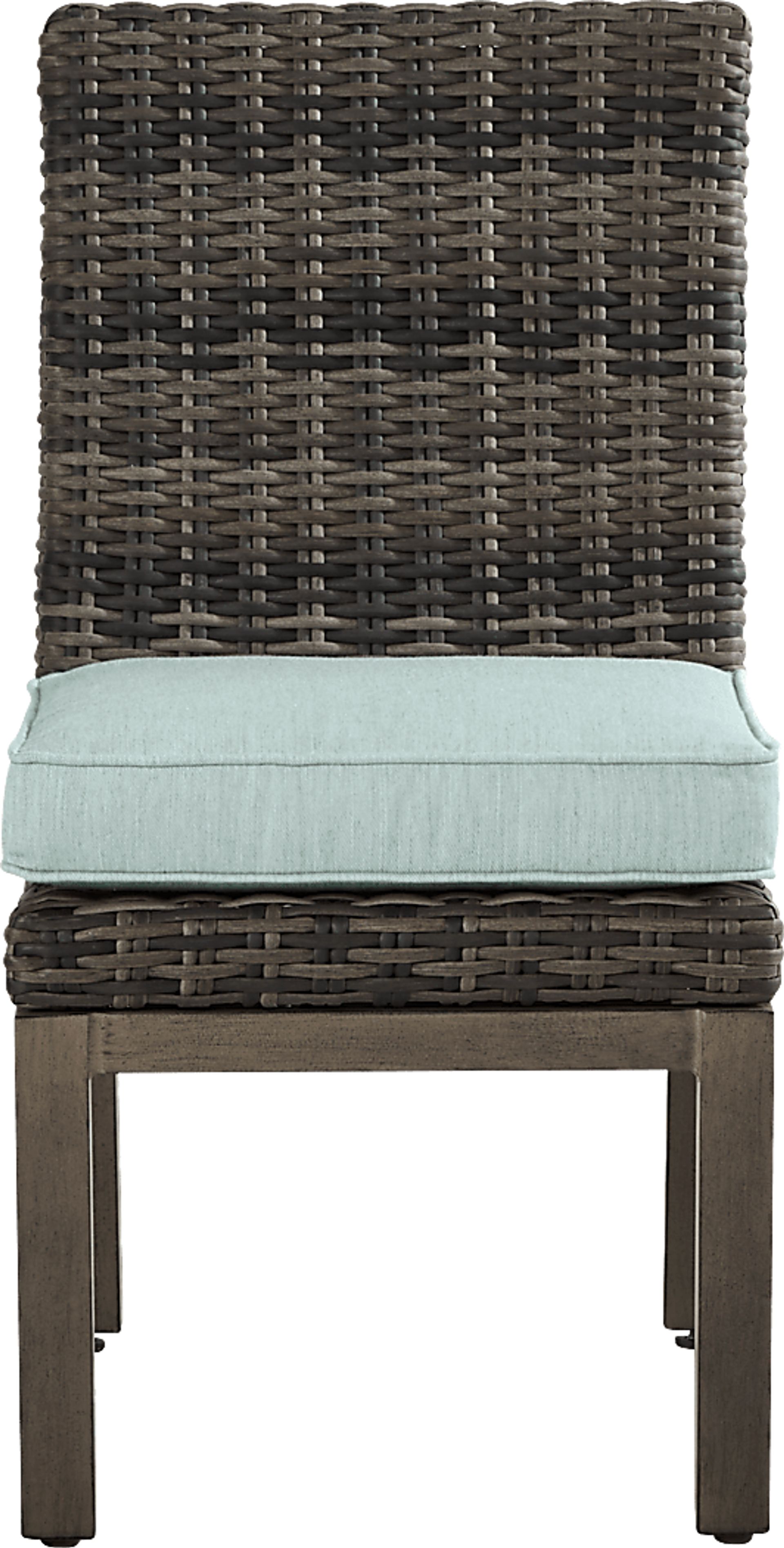 Montecello Gray 5 Pc Round Outdoor Dining Set with Mist Cushions - Image 5