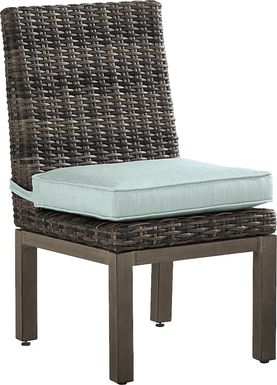 Montecello Gray Outdoor Side Chair with Mist Cushion