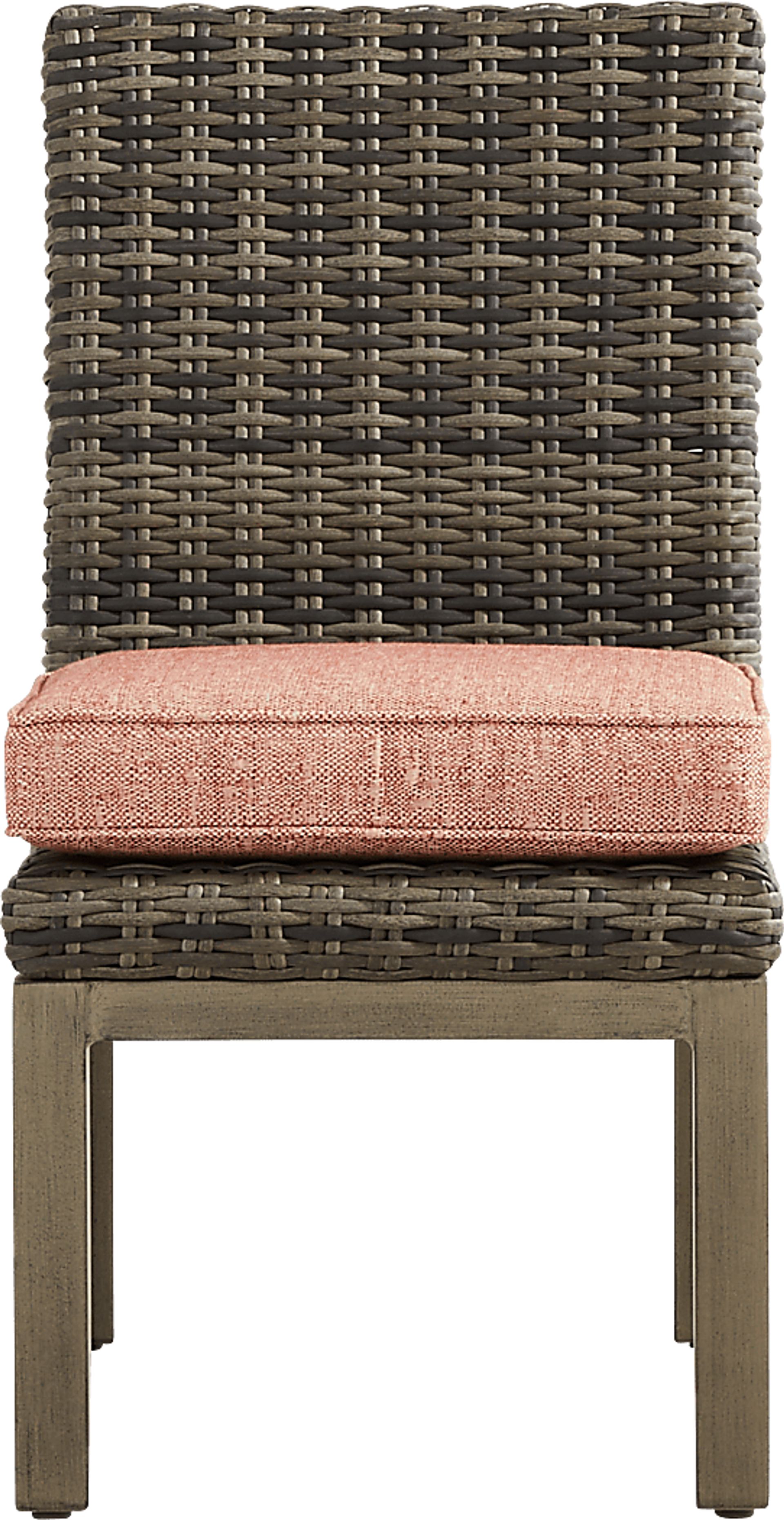 Montecello Gray Outdoor Side Chair with Terracotta Cushion - Image 2