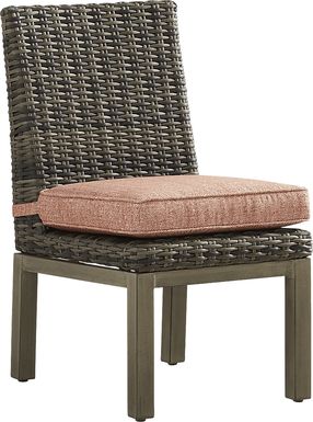 Montecello Gray Outdoor Side Chair with Terracotta Cushion