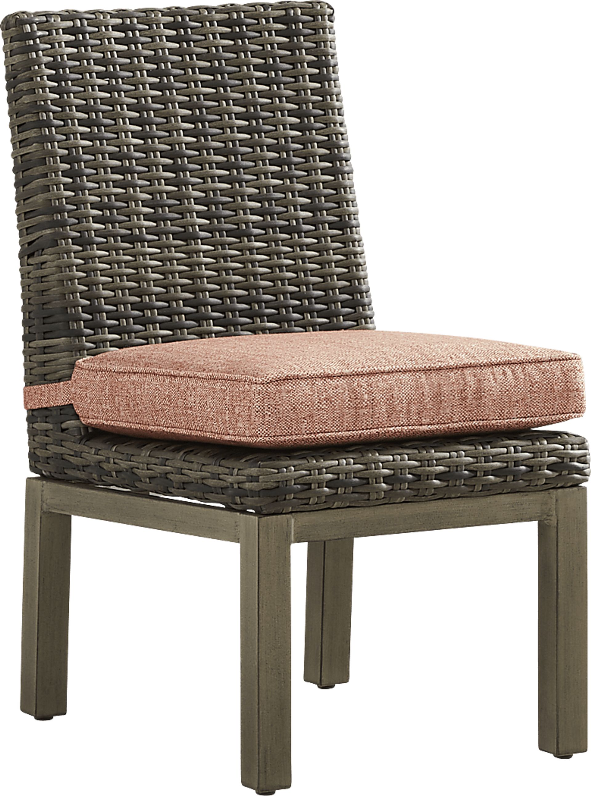 Montecello Gray Outdoor Side Chair with Terracotta Cushion - Image 1