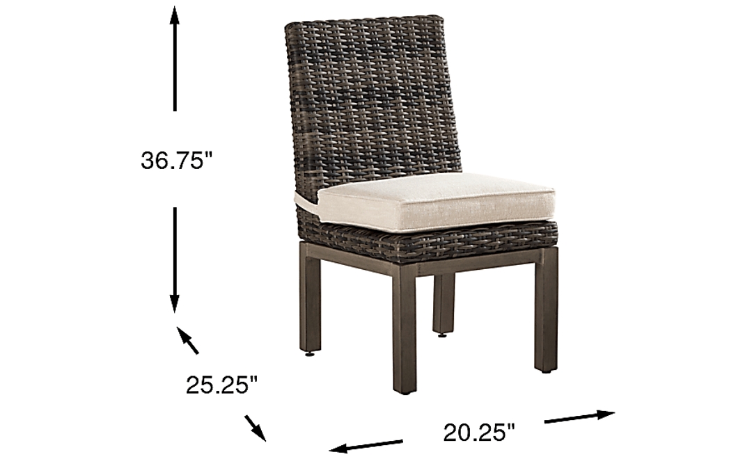 Montecello Gray Outdoor Side Chair with Twine Cushion