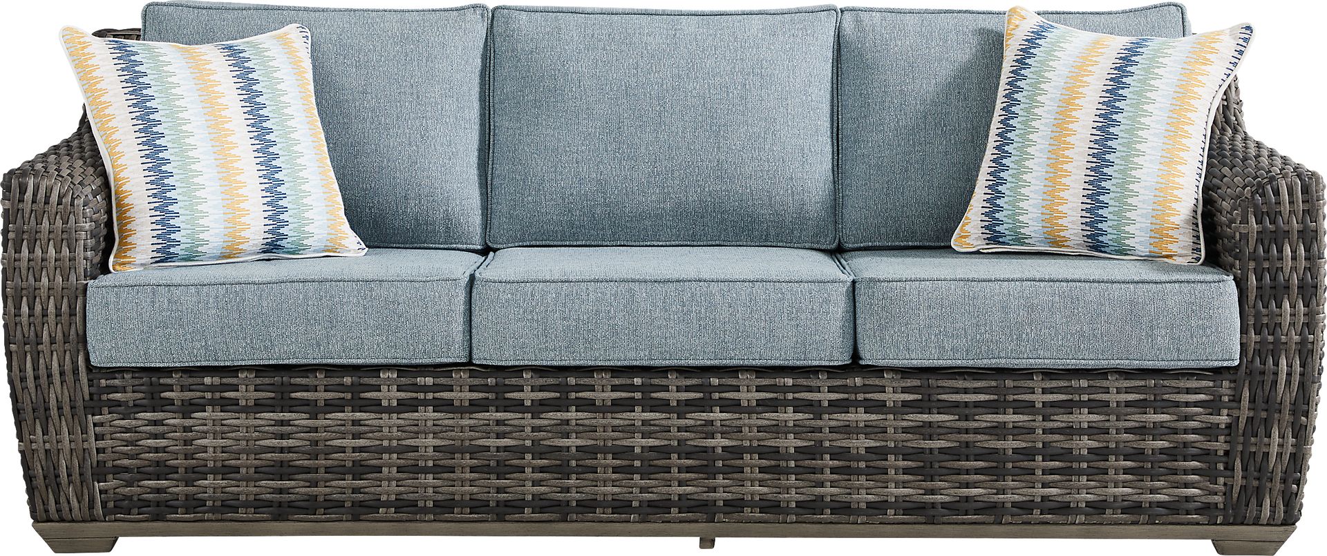 Montecello Gray 3 Pc Outdoor Seating Set with Azure Cushions - Image 2