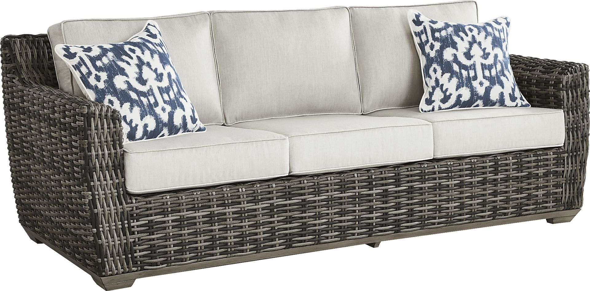 Montecello Gray Outdoor Sofa with Silver Cushions - Image 3