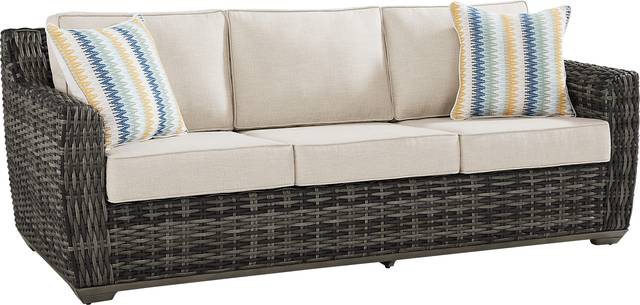 Montecello Gray Outdoor Sofa with Twine Cushions - Thumbnail - Image 2