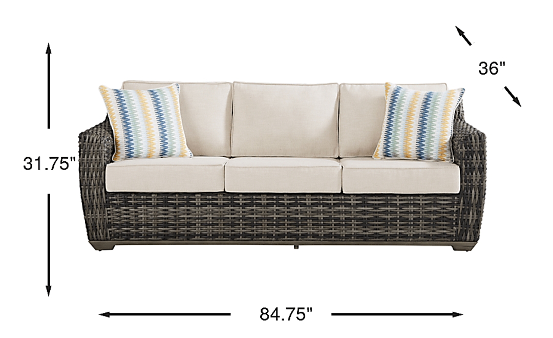 Montecello Gray Outdoor Sofa with Twine Cushions