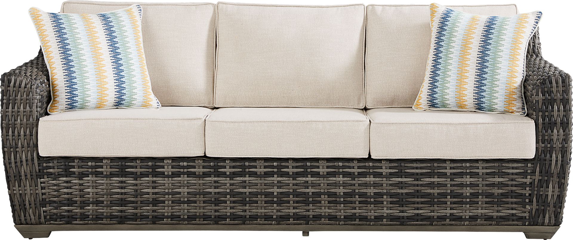 Montecello Gray Outdoor Sofa with Twine Cushions - Image 1