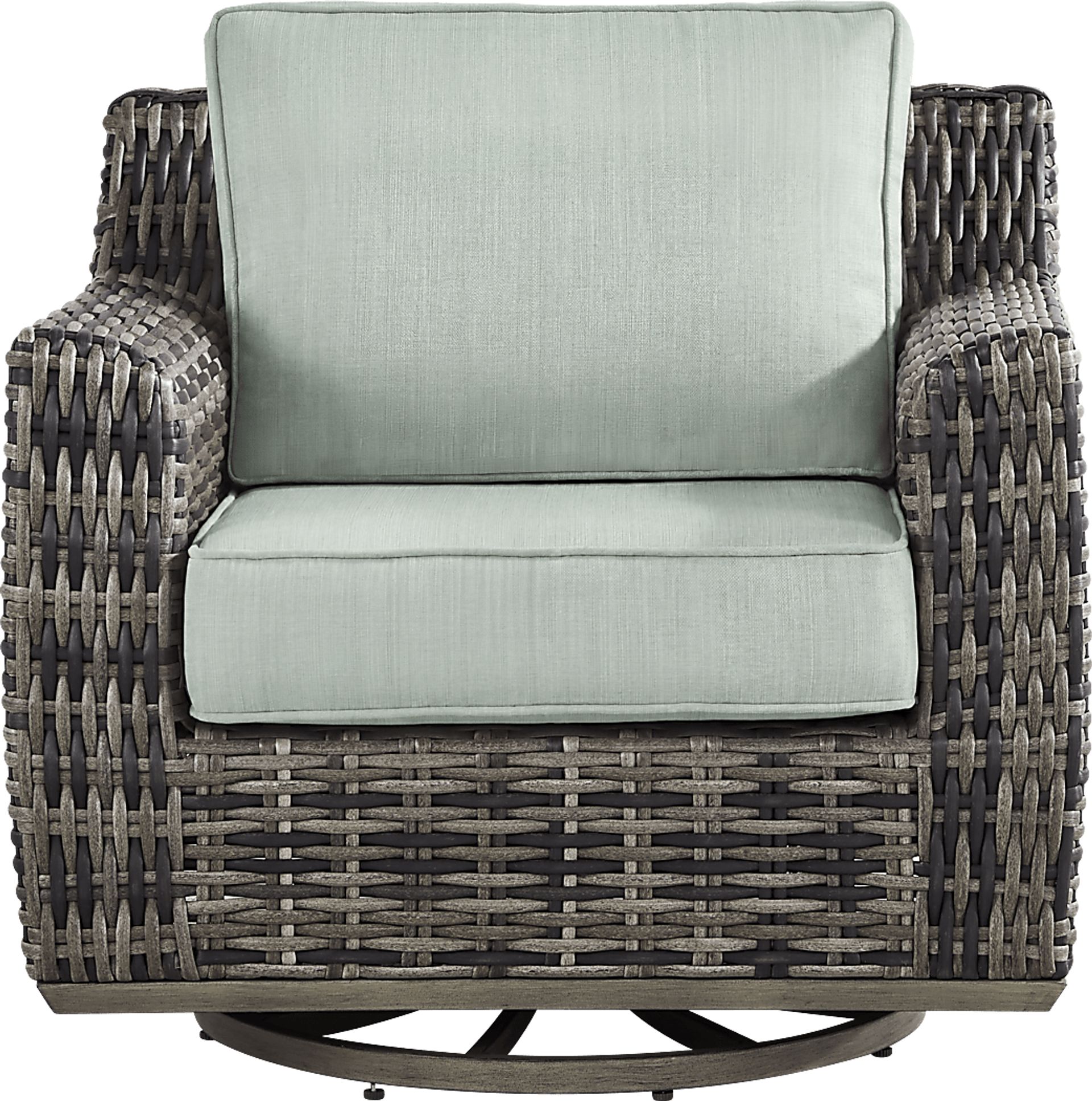 Montecello Gray Outdoor Swivel Club Chair with Mist Cushions - Image 2