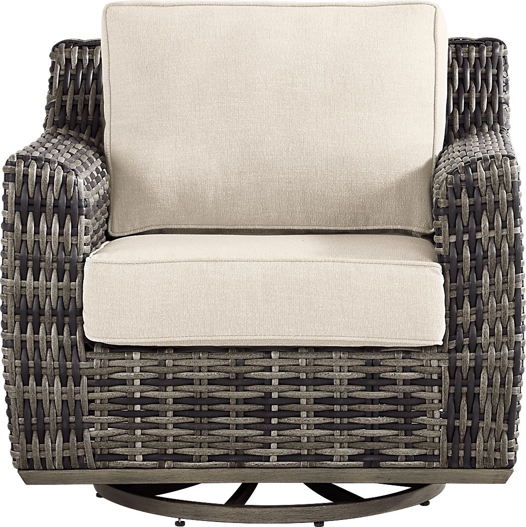 Montecello Gray Outdoor Swivel Club Chair - Thumbnail 2