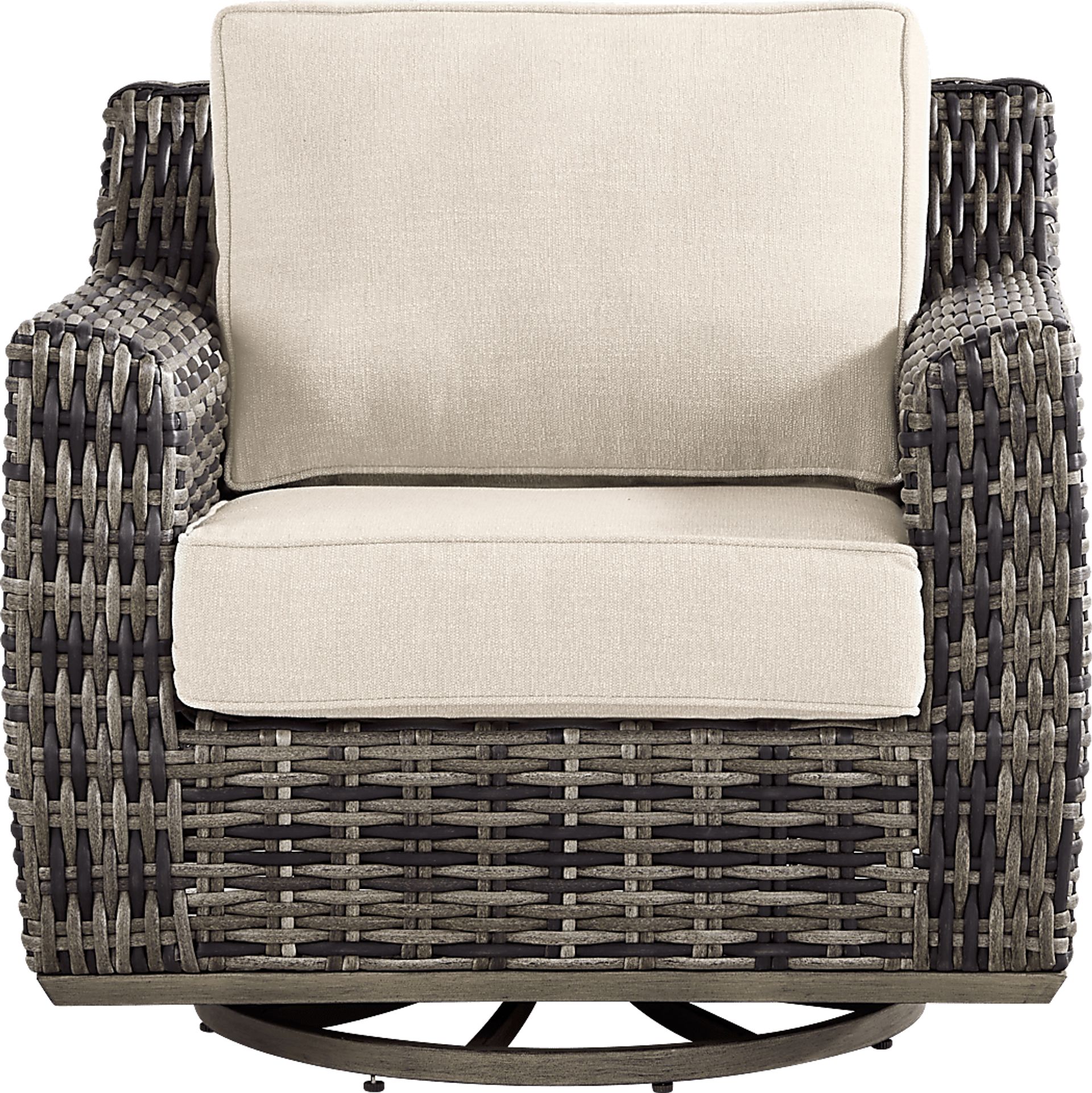 Montecello Gray Outdoor Swivel Club Chair with Twine Cushions - Image 2