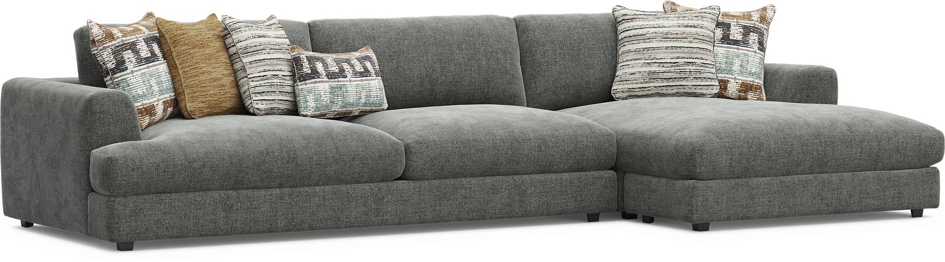 2 pc right arm chaise sectional