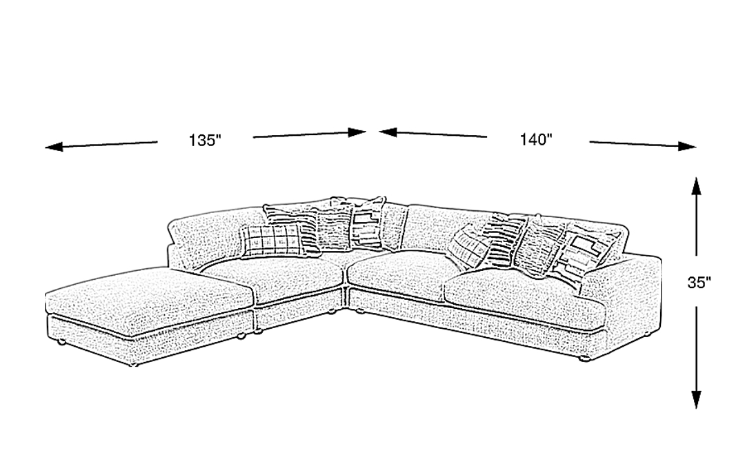 Montecito 4 Pc Right Arm Sofa Sectional