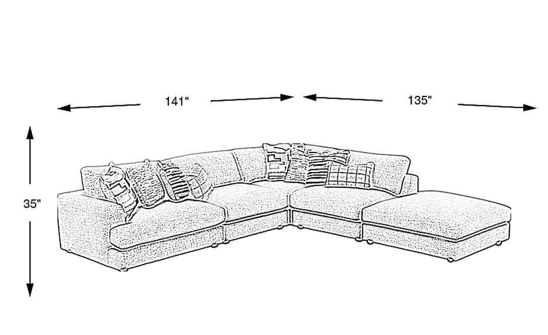 Montecito 5 Pc Left Arm Chair Sectional