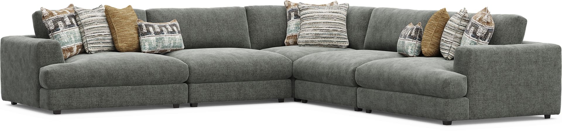 Montecito Charcoal 5 Pc Sectional - Image 1